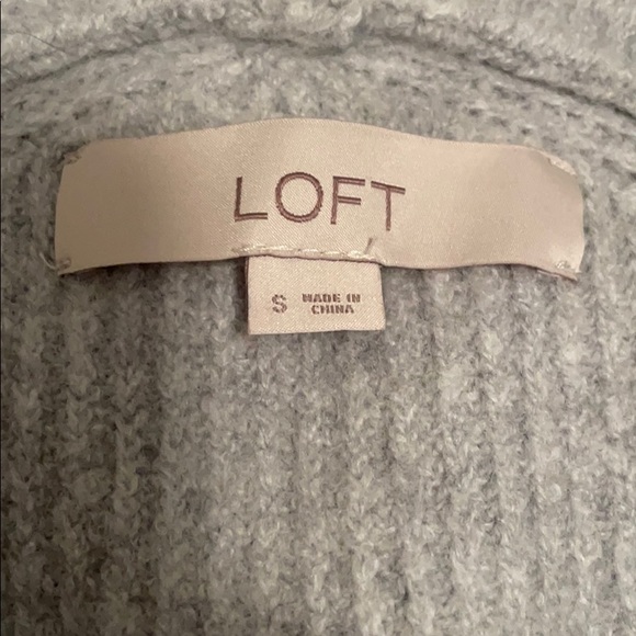 EUC Loft Grey V-Neck Sweater - Picture 2 of 3